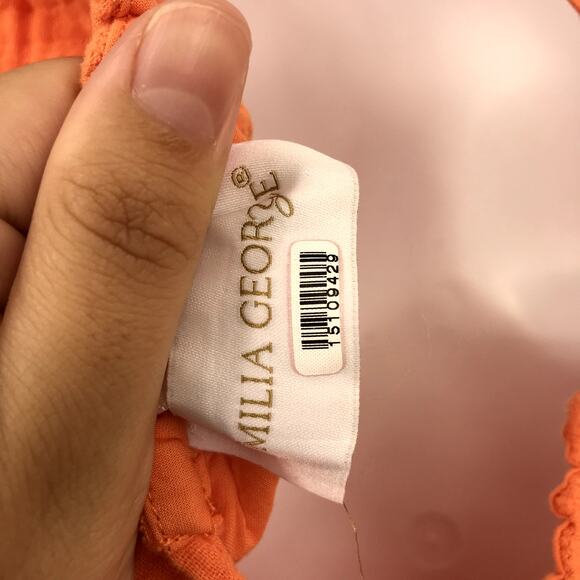 Emilia George Amelia Maternity Dress XS Short Puff Sleeve V-Neck Tiered Pockets - Picture 3 of 8